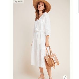 Anthropologie Katrina Eyelet Midi Dress
